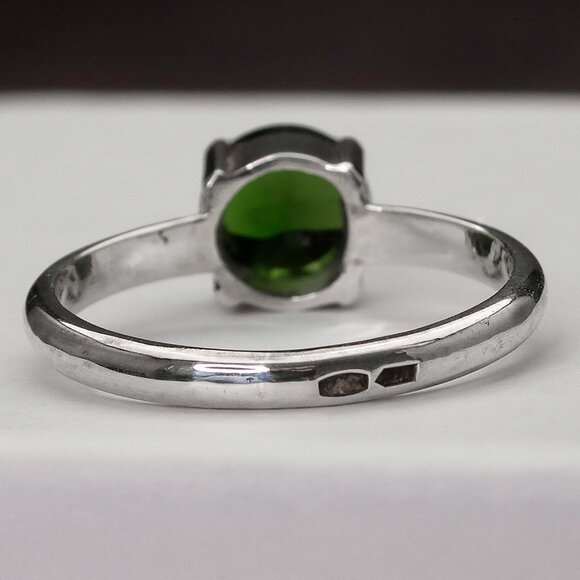 Natural 1 Ct Chrome Diopside Sterling Silver Ring, SZ 7, Elegant Minimalist Ring - Picture 5 of 7